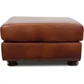 9450 Ottoman in Polo Brown Top Grain Leather